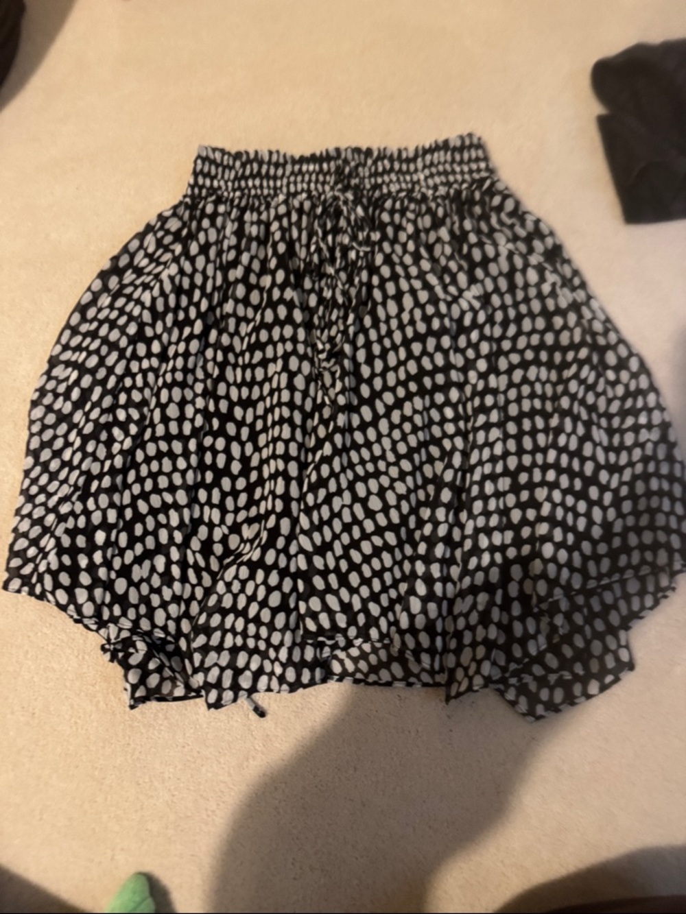 Club Monaco Black and White Polka Dot Midi Skirt